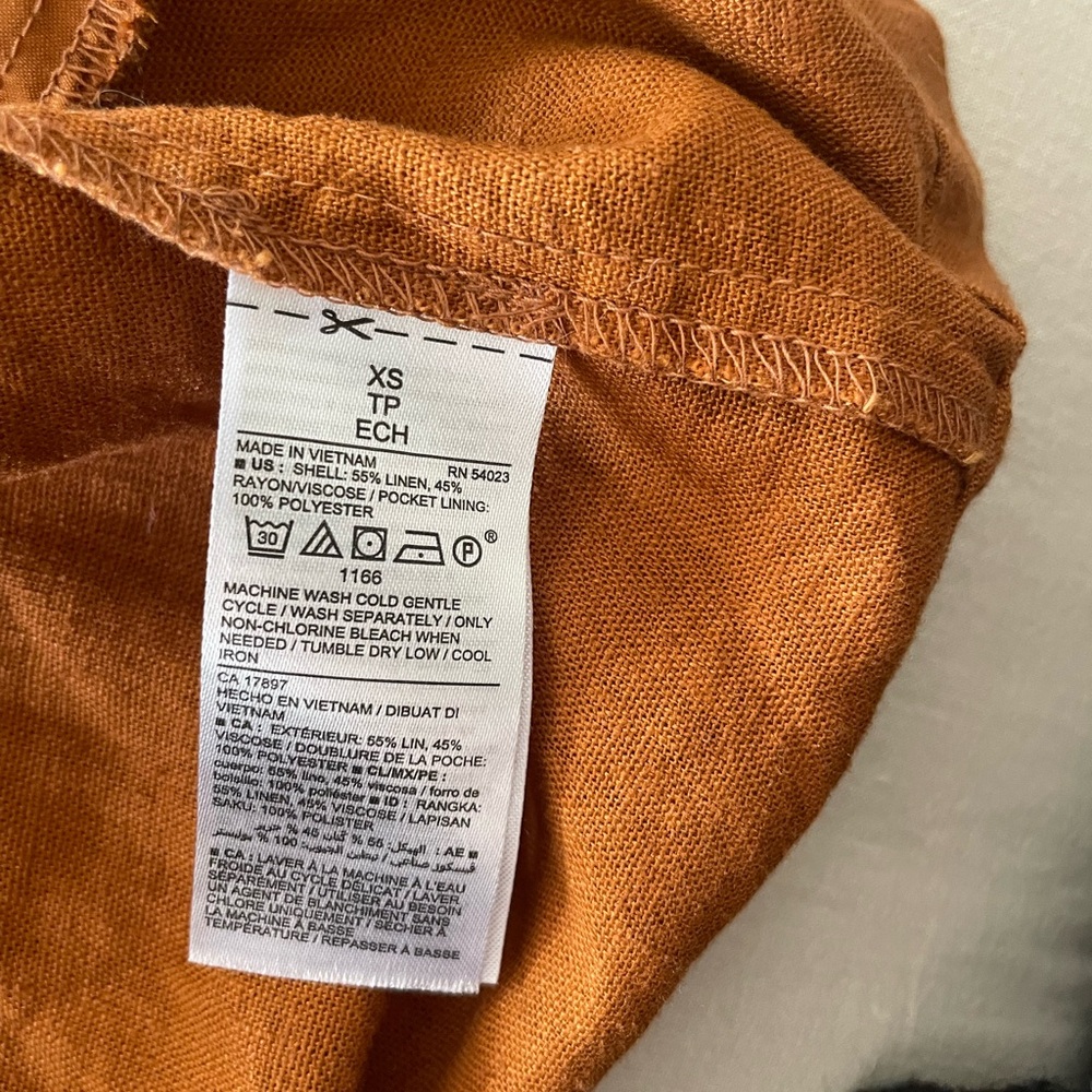 Women's Linen Rust Jacket - Picture 4 of 5